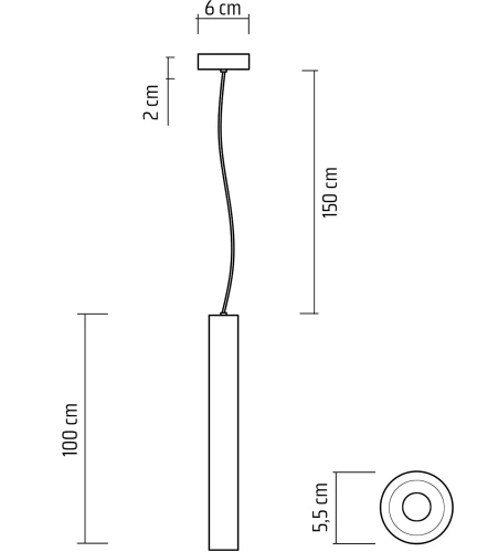 CTD-L100CM | Lampada a sospensione nera | Lampada da soffitto moderna | Illuminazione decorativa
