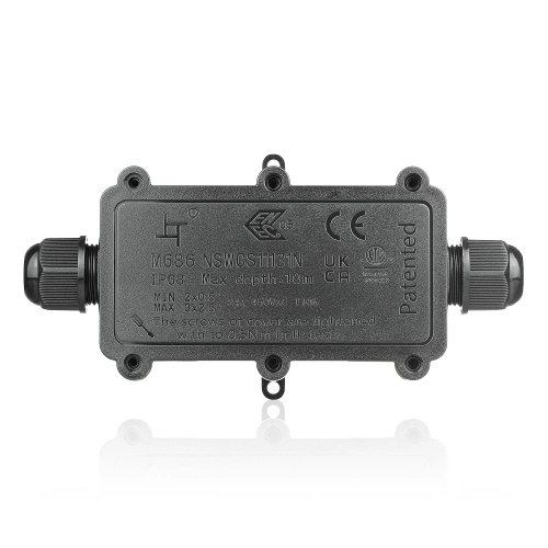 Waterdichte kabeldoos IP68 2-polig | Elektrische connector 450 V 24 A voor kabels 4–11 mm | M686-B2