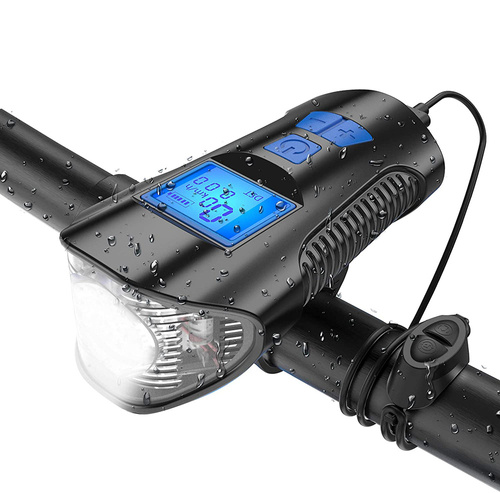 BL063 | Front bicycle lamp | Built-in horn 120dB | Cycling computer function | 4 light modes, 300lm, 8h of work, 1500mAh