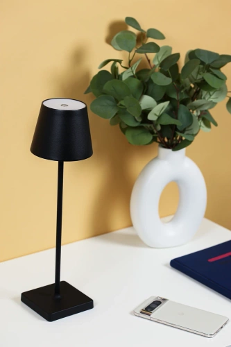 HJA18-NOIR | Lampe de table avec batterie intégrée | Lampe de nuit tactile