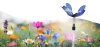 FLD-42-BLUE | Butterfly LED garden solar lamp | 73cm, 600mAh