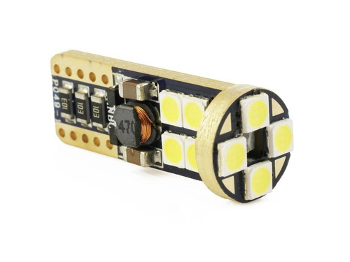 Automobilio LED lemputė W5W T10 12 SMD CREE 3030 BLISTER ORANŽINĖ