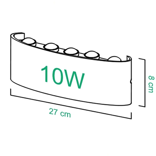 BD-C041-10W | Záhradné svietidlo, exteriérové LED fasádne nástenné svietidlo | hore - dole | 10W, IP65