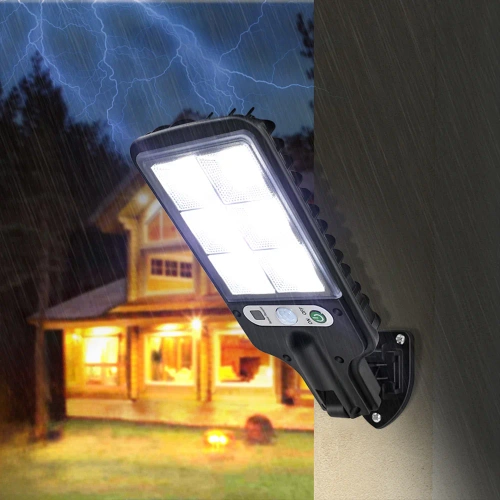 LD-616B-72COB | Záhradné solárne svietidlo so súmrakom a pohybovým senzorom | IP65, 72 COB LED, IR diaľkové ovládanie