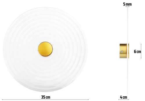 WLC-D350 | Okrúhle nástenné svietidlo ⌀35 cm | Moderné nástenné svietidlo s drážkovaným tienidlom