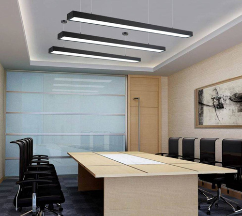 Lineaire hanglamp 120 cm | Kantoor, zwarte LED-module 20W | Breedte lamp 5 cm