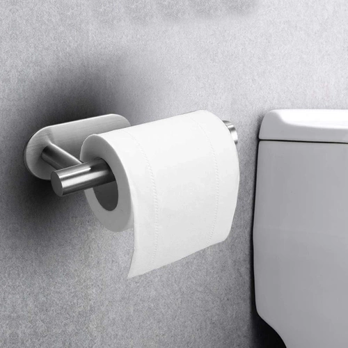 JZU-304-ZILVER | Zilveren papierhouder | Zelfklevende toiletpapierhanger