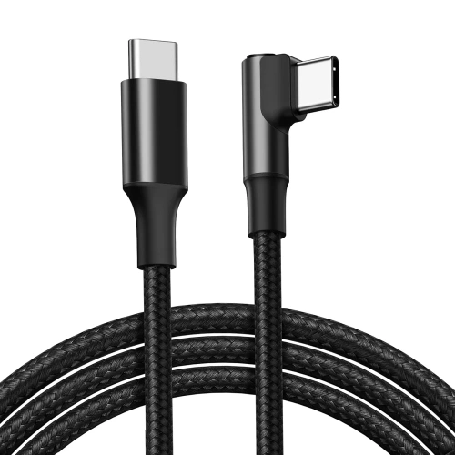 PD-F60W-1M-B | GSM kabel | Vinkel USB-C kabel | Kabel med 90 graders stik. | Hurtig opladning STRØMLEVERING | Dataoverførselskabel 