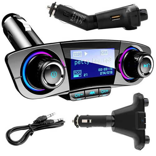 BT06 | Bluetooth FM Transmitter | Wireless Radio Adapter mit Mikrofon & 2 USB Aufladung | Universelles Auto Ladegerät | LCD Display Freisprechen Car Kit | Auto Musik-Player unterstützt TF-Karte USB-Disk