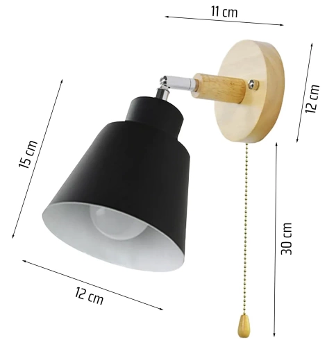 BD-C121B | Wandlamp, wandlamp met schakelaar, E27 bewegende spot