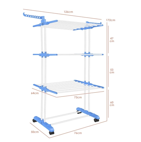 TW-116-BLAUW | Wasdroger | Verticale wasdroger | Horizontale wasdroger