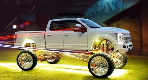 Luzes do carro | LED RGB | Iluminação do chassi 4 peças