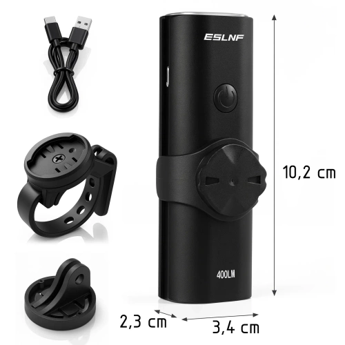 Cykellygte LED | 400 lm | forlygte med 2.000 mAh genopladeligt batteri | 05BQ0034