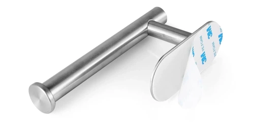 JZU-304-SILVER | Suport hârtie argintie | Umeraș autoadeziv pentru hârtie igienică