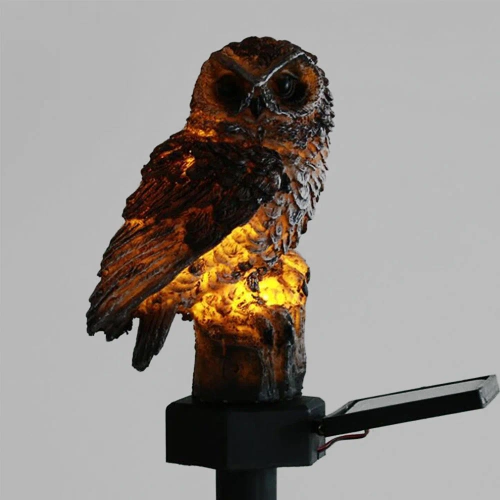 FLD-18-HNEDÁ | Solárne záhradné svietidlo LED Owl | 42 cm, 600 mAh