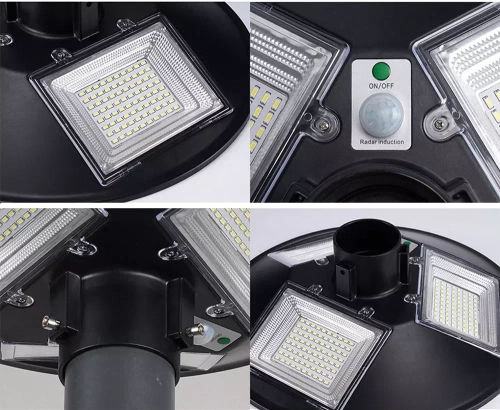 LDT-B840 | Lanternă Stradă, Lampă Solară LED OZN | 1000W, 12Ah, IP65, 672 LED SMD5730 | panou solar mare 6V/15W | la distanta