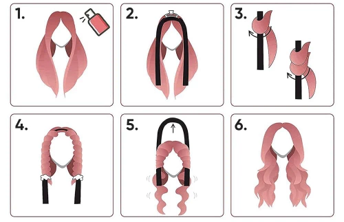 SD-13-ROZE | Roller zonder gebruik van warmte | Haarkrulroller | Golfmaakset