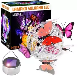 FLD-06-C | Garden solar lamp LED Butterflies Sphere hanging | 52cm, 600mAh