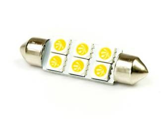 WW Auto LED žiarovka C5W 6 SMD 5050 Teplá biela