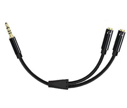 AH2-B-33CM-Black | Mini Jack splitter | gold-plated terminals and connectors | HQ quality