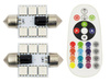 RGB C5W rinkinys | Dvi C5W RGB LED lemputės | Spalvotas nuotolinio valdymo pultelis