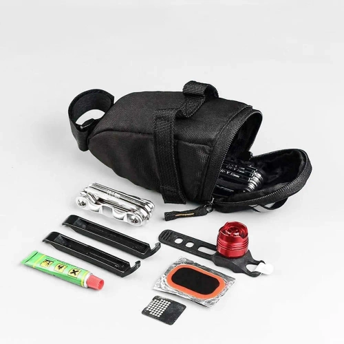 Fahrradsatteltasche | wasserdicht, aus robustem 600D-Material, leicht, aerodynamisch, mit Reflektoren | 600DCWBW-208