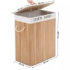 ZYL-100L-LIBR | Natural laundry basket | Bamboo toy box | Wooden clothes basket | Two-compartment laundry basket for the bathroom