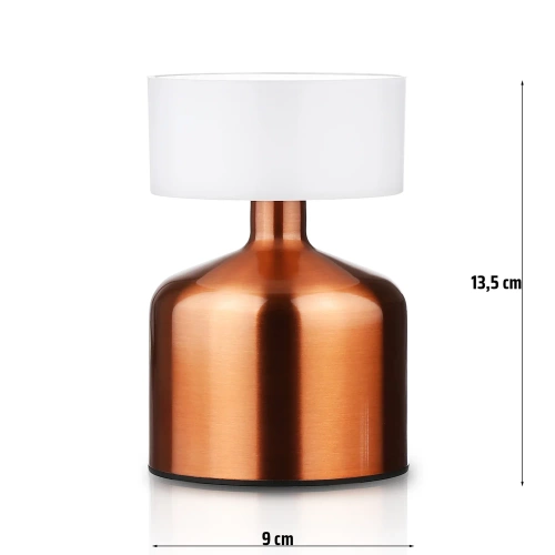 HJA44-COBRE | Candeeiro de mesa com bateria incorporada | Lâmpada noturna com três cores de luz | Lâmpada atmosférica para hotel ou restaurante