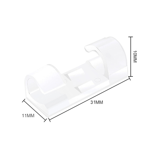 KZ-D58 | Set of 10 organizers for cables and wires | Clips with 3M nano adhesive tape | White