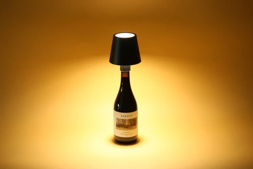 HJA45-BLACK | LED table lamp with built-in battery | A table lamp mounted on a bottle