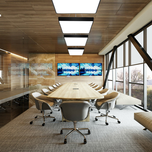 LPL-009 | Pakabinamas LED lubinis šviestuvas 50W | kvadratas pilnas | aliuminio | CCD nemirksi | 56x56x6