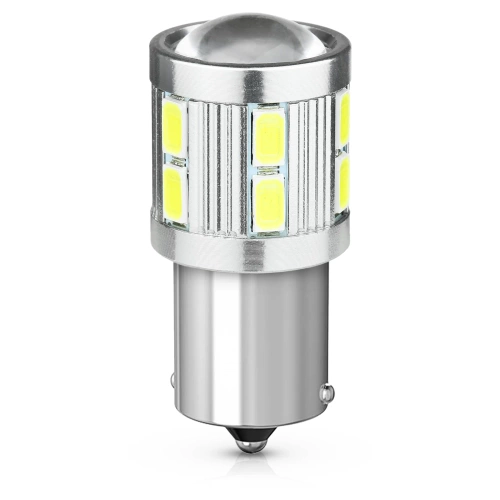 Auto LED žárovka BA15S 16 SMD 5630 čočka