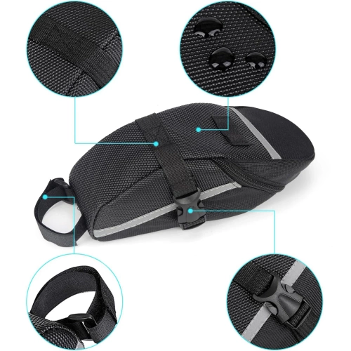 Bolsa de bicicleta impermeável feita de material durável 600D | Alforje leve e aerodinâmico com refletores | 600DCWBW-208