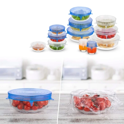 FLR-6PCS-BLUE | Universal silicone lids | Set of flexible covers