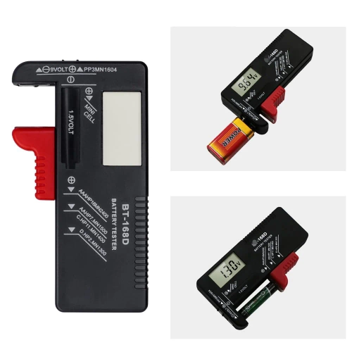 BT-168D-BLACK | Tester batérií | Digitálny voltmeter | Univerzálny tester batérií a akumulátorov |