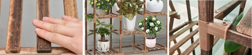 NZ238-BAMBOO | Wooden flower stand for flower pots | Plant stand | Flower shelf