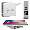 KP-Super | Încărcător de perete multifuncțional | 2x USB-A 1x USB-C | Powerbank 6700mAh | Încărcător cu inducție Qi