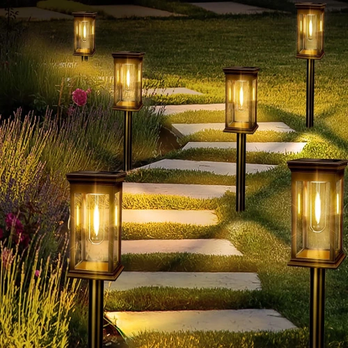 HK-115A | |2 x Solar Garden LED Light | 60 cm woad post