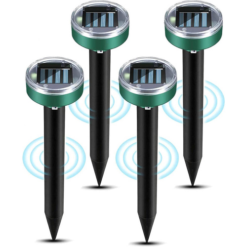 YQJ-1203-BLACK- 4pcs | Rodent repellent | Solar repeller for moles and voles