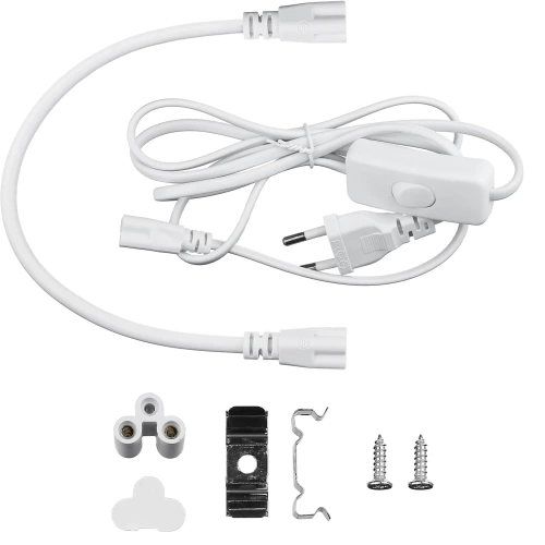 DG-T5-White | Лампа для вирощування квітів | Лампа 6W для вирощування рослин | Лампа з кабелем живлення та з'єднувальним кабелем