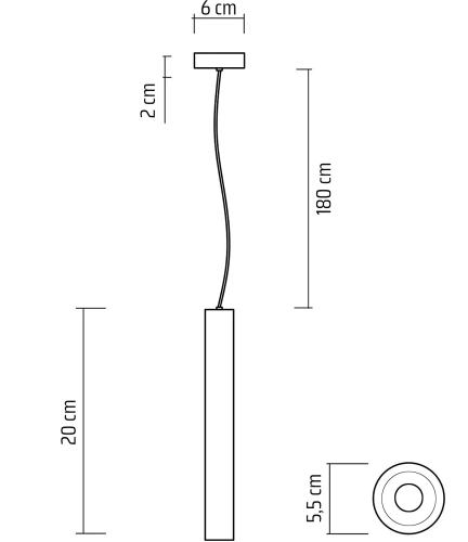 CTD-L20CM | Lampe à suspension noire | Plafonnier moderne | Éclairage décoratif