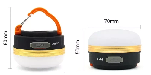 HWL-003 | Lampe de camping LED, lampe de poche touristique avec aimant et fonction powerbank | 4 modes d'éclairage, SOS, 1800mAh, 300lm, jusqu'à 20h de fonctionnement