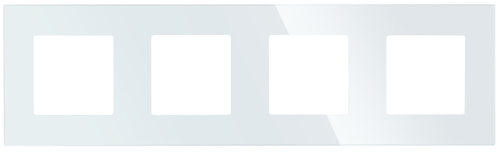 SC80-4 | Sada čtyřrámečku + 4x zásuvka s uzemněním 230V | Tvrzené sklo | Bílý