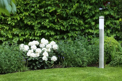 LLF-90CM | Standing garden lamp, square post for E27 bulb | Power supply 230V, stainless steel | stainless steel, 90cm