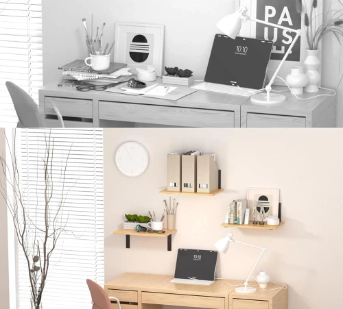 JZ-L235-ZWART | Set van 4 plankbeugels | Plankhoek 24 cm