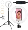 Inel luminos LED de 26 cm cu trepied de 210 cm | kit de machiaj, streaming și înregistrare cu suport pentru telefon |
