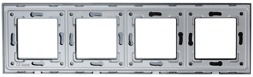 SC80-4 | Quadruple frame for 230V socket | Tempered glass | Black