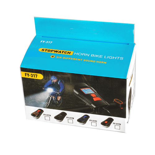 BL063 | Front bicycle lamp | Built-in horn 120dB | Cycling computer function | 4 light modes, 300lm, 8h of work, 1500mAh