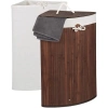 AYL-60L-DABR | Bruine wasmand | Bamboe speelgoedcontainer | Houten wasmand |. Wasmand met één vak voor de badkamer | Hoek mand