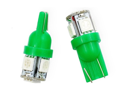 Car LED bulb W5W T10 5 SMD 5050 GREEN